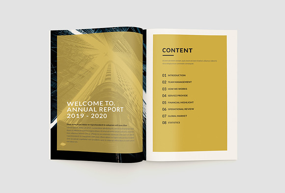 Yellow Annual Report 2020 in Brochure Templates - product preview 3