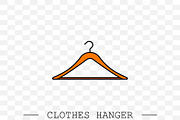 clothes hanger color icon vector.