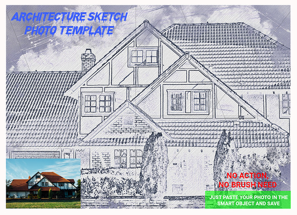 Architecture Sketch Photo Template in Add-Ons - product preview 1