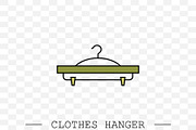 clothes hanger color icon vector.