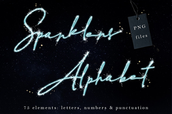 Sparklers letters clip art