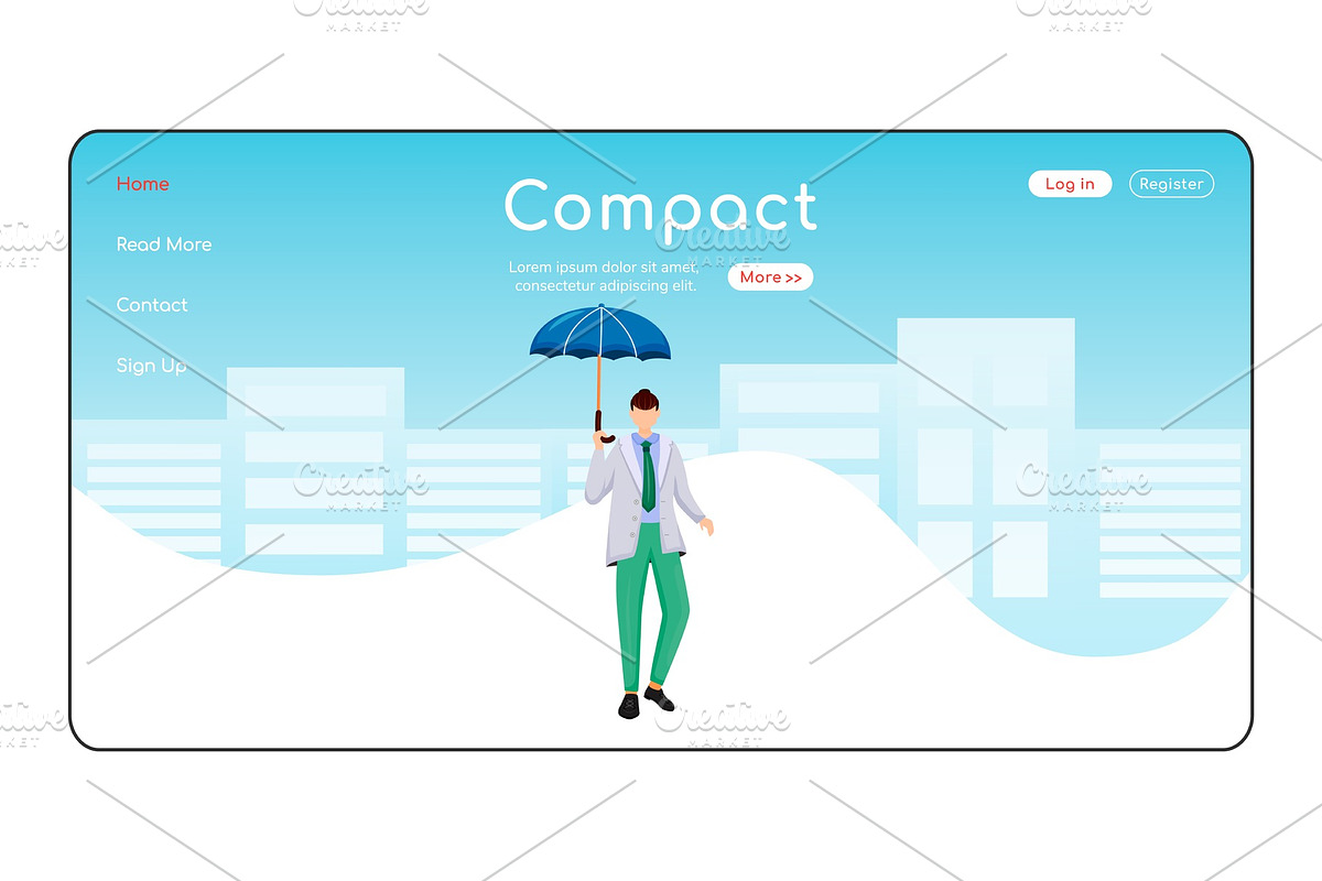 Compact umbrella landing page in Landing Page Templates - product preview 8