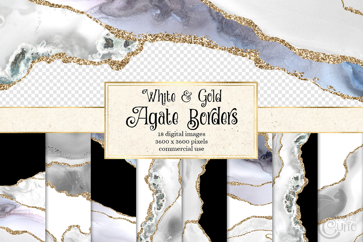 White Agate Borders in Textures - product preview 8
