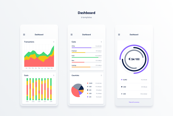 Spojeeto Mobile Dashboard Widgets UI in UI Kits and Libraries - product preview 2