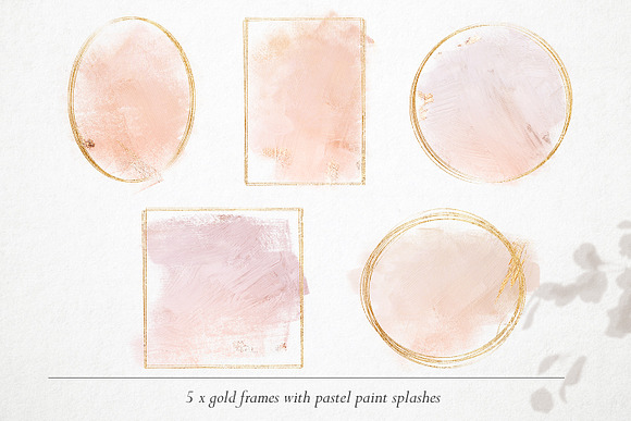 15 Gold & watercolor frames - PNG in Objects - product preview 2