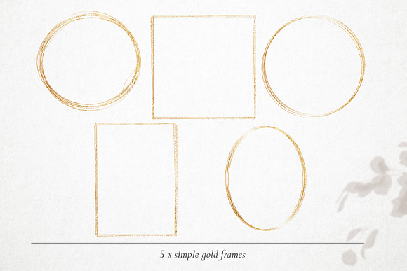 15 Gold & watercolor frames - PNG in Objects - product preview 3