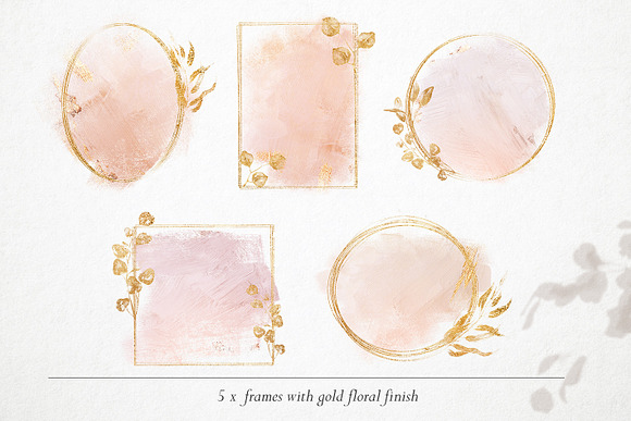 15 Gold & watercolor frames - PNG in Objects - product preview 4