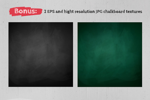 Chalked education set (BW) in Objects - product preview 6