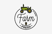 Farm fresh logo. Round linear logo.