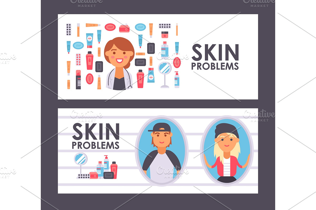 Skin care banner, vector in Objects - product preview 8