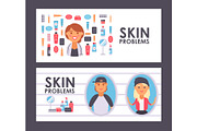Skin care banner, vector