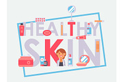 Healthy skin typography poster