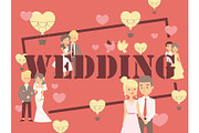 Wedding typography poster, vector