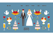 Wedding expo website design, vector