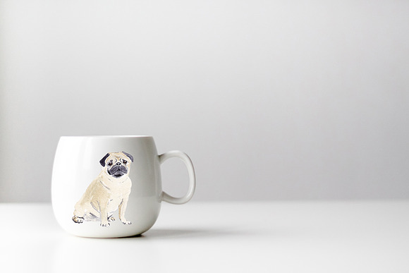 Pug Dog Illustration in Illustrations - product preview 2
