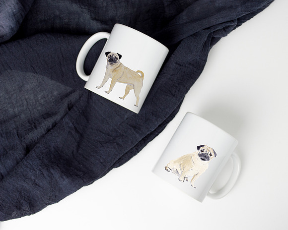Pug Dog Illustration in Illustrations - product preview 3