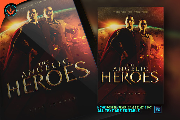 Angelic Heroes Movie Poster in Flyer Templates - product preview 9