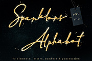 Gold sparklers letters clipart