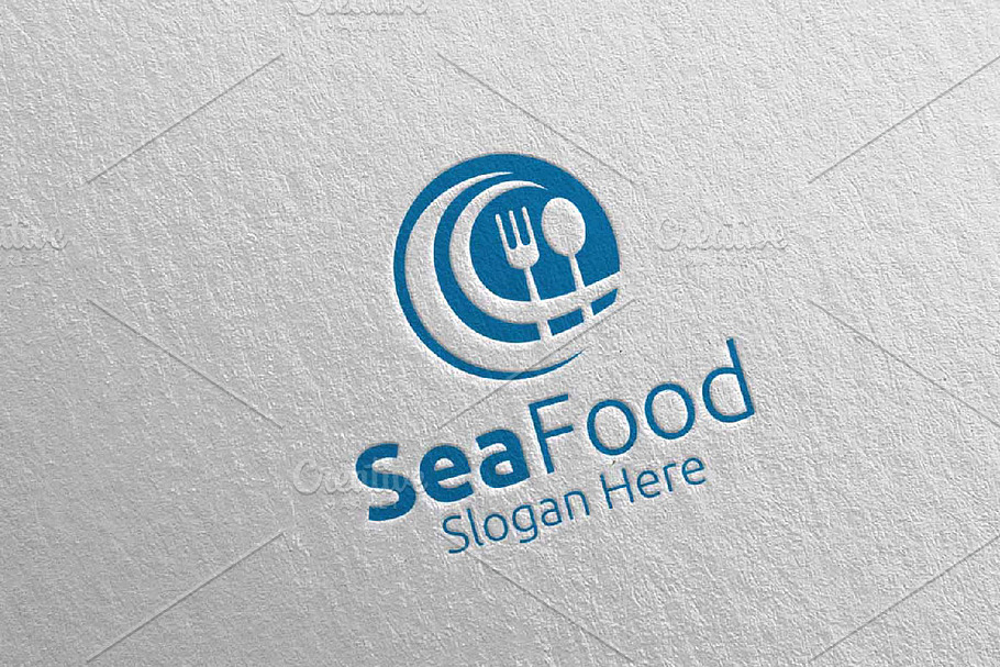 Sea Food Logo Restaurant or Cafe 80 in Logo Templates - product preview 8