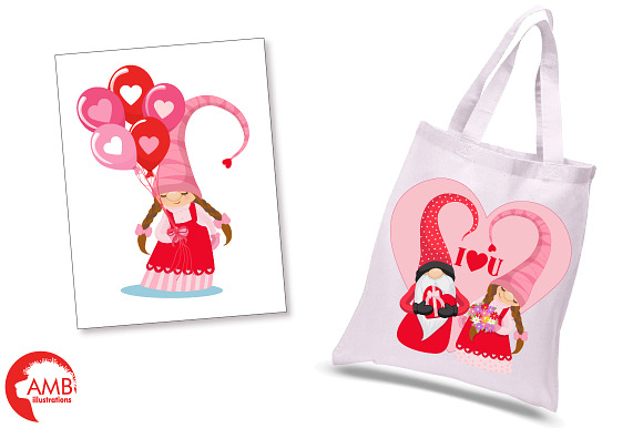 Valentine Gnomes clipart AMB-2704 in Illustrations - product preview 1