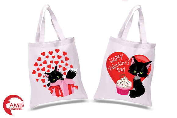 Valentine Cats cliparts AMB-2709 in Illustrations - product preview 1