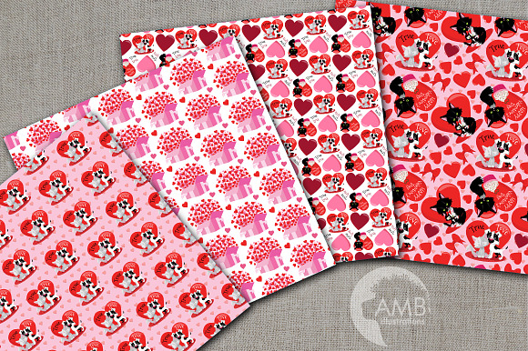 Valentine Cats patterns AMB-2710 in Patterns - product preview 1