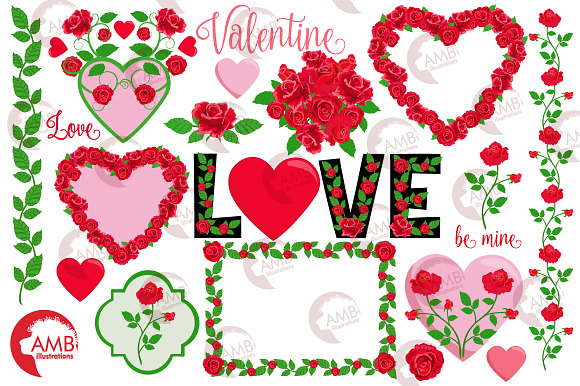 Valentine Roses clipart AMB-2711 in Illustrations - product preview 1