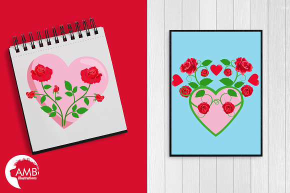 Valentine Roses clipart AMB-2711 in Illustrations - product preview 4