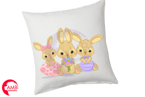 Easter Bunnies clipart AMB-2721 in Illustrations - product preview 4