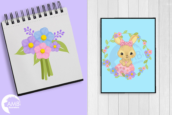 Easter Bunnies clipart AMB-2721 in Illustrations - product preview 5
