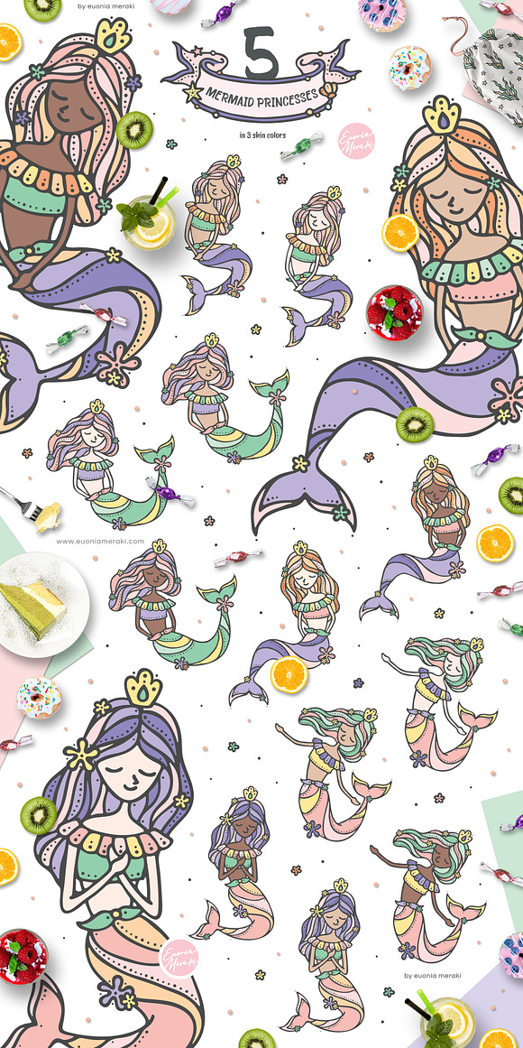 Mermaid Princess - Cute Summer Girl in Illustrations - product preview 2