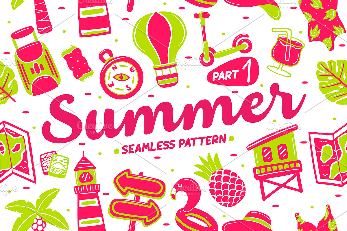 Summer Seamless Pattern (part 1) in Patterns - product preview 8