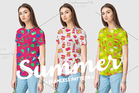 Summer Seamless Pattern (part 1) in Patterns - product preview 5
