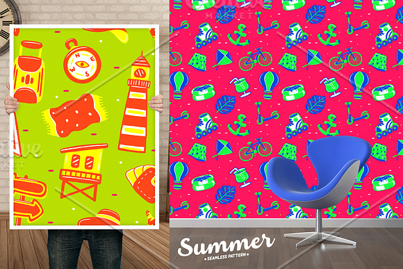 Summer Seamless Pattern (part 1) in Patterns - product preview 7