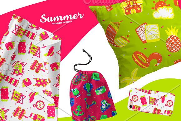 Summer Seamless Pattern (part 1) in Patterns - product preview 8