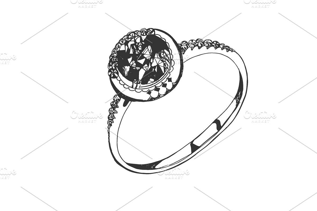 Ring, sketch style in Illustrations - product preview 8