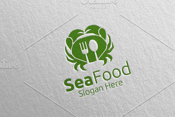 Crab Seafood Logo for Restaurant 82 in Logo Templates - product preview 2