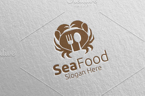 Crab Seafood Logo for Restaurant 82 in Logo Templates - product preview 3