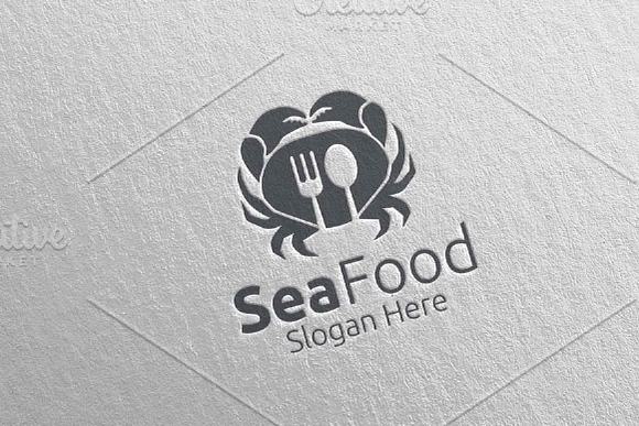 Crab Seafood Logo for Restaurant 82 in Logo Templates - product preview 4