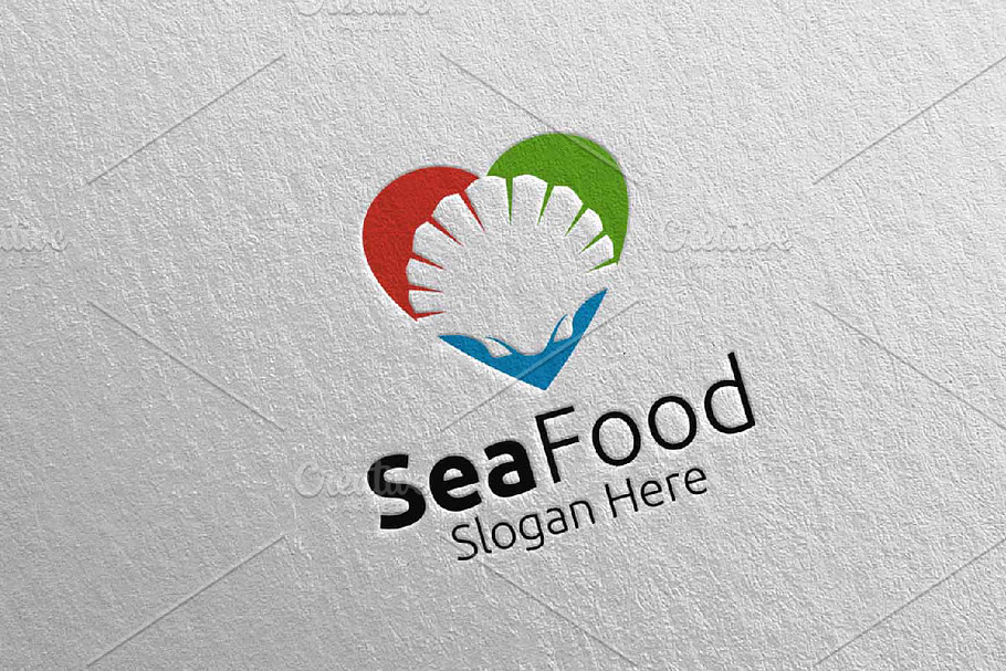 Scallops Seafood Logo Restaurant 85