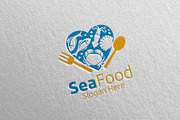 Love Seafood Logo Restaurant 86