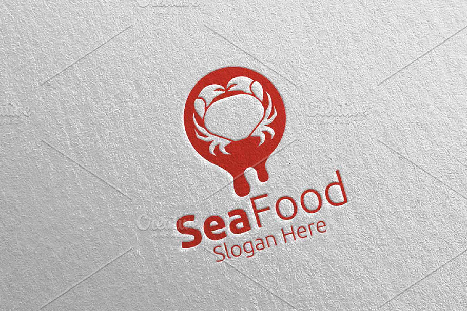Crab Seafood Logo for Restaurant 87