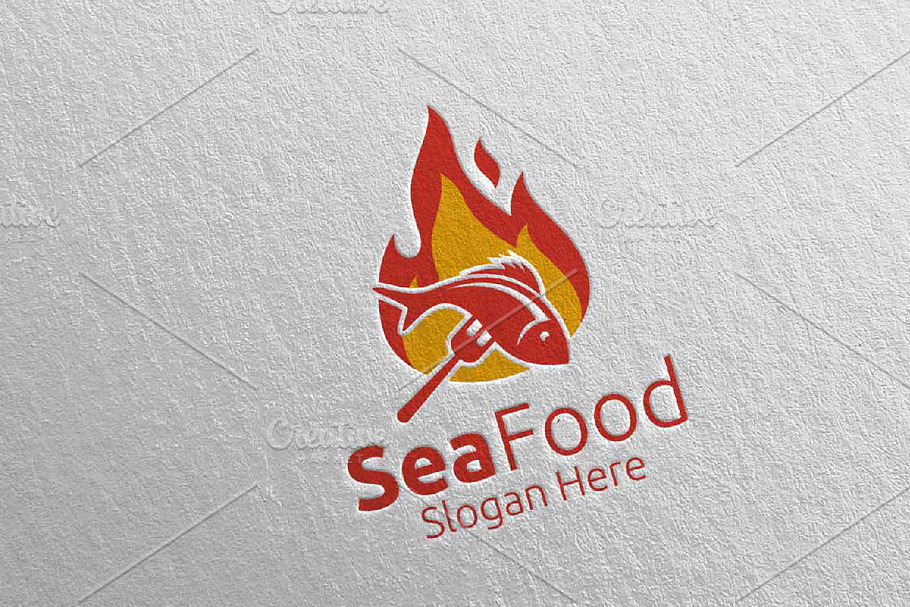 Fish Seafood Logo for Restaurant 88