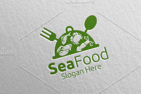 Seafood Logo Restaurant or Cafe 89 in Logo Templates - product preview 2