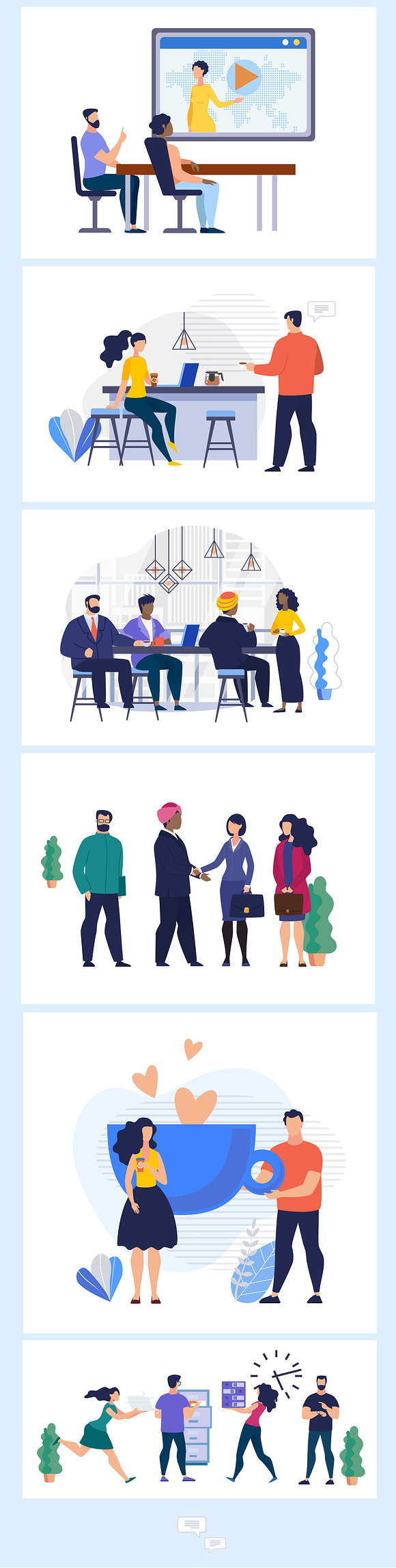 Office Work Vector Scenes in Illustrations - product preview 2