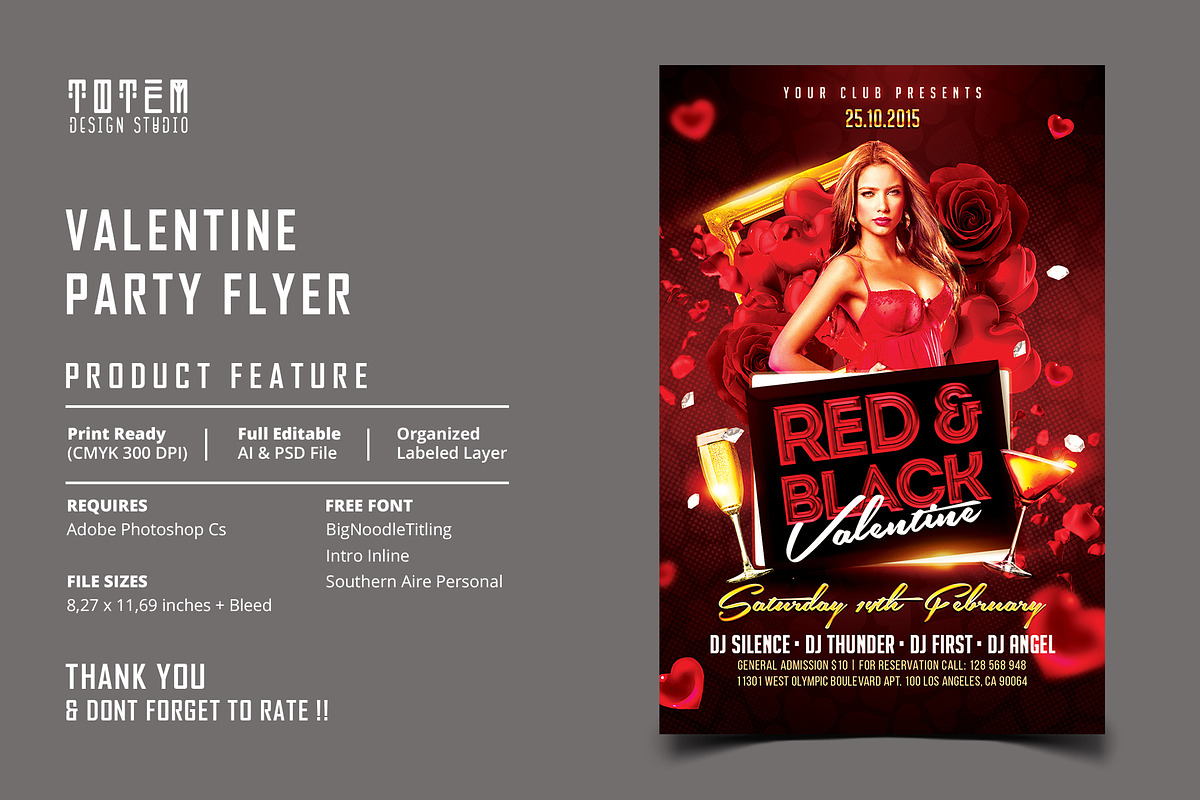 VALENTINE PARTY FLYER in Flyer Templates - product preview 8
