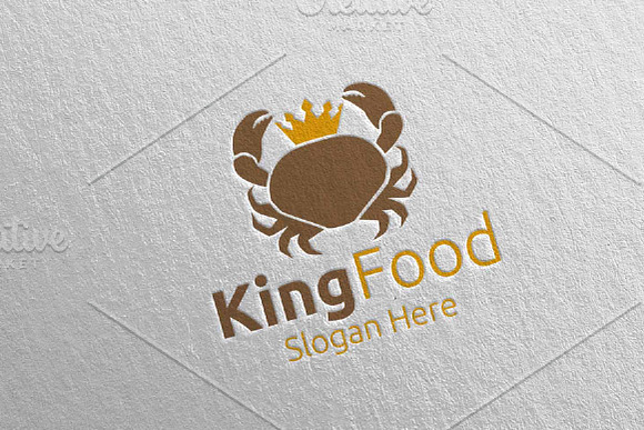 King Crab Seafood Logo Restaurant 91 in Logo Templates - product preview 1