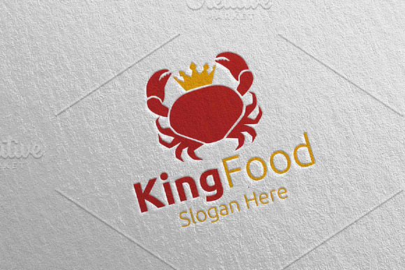 King Crab Seafood Logo Restaurant 91 in Logo Templates - product preview 2