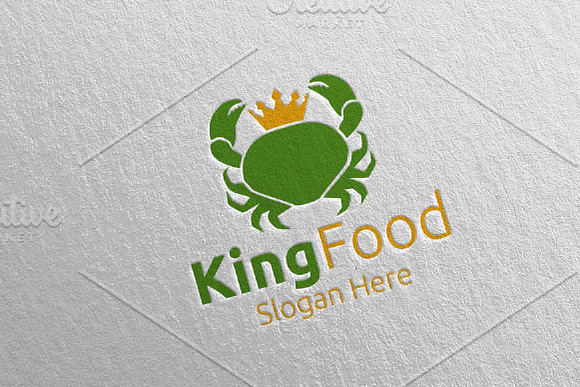 King Crab Seafood Logo Restaurant 91 in Logo Templates - product preview 3