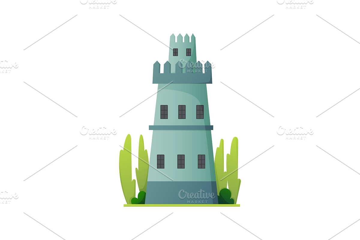 Flat vector fairy tale castle in Illustrations - product preview 8